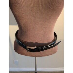 Men's Wearhouse Men's Leather Belt Black Silver Nwt Size 30 Made USA
